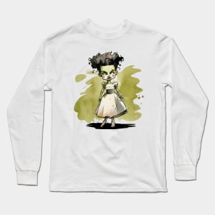 Cute Horror Icon Bride of Frankenstein Long Sleeve T-Shirt